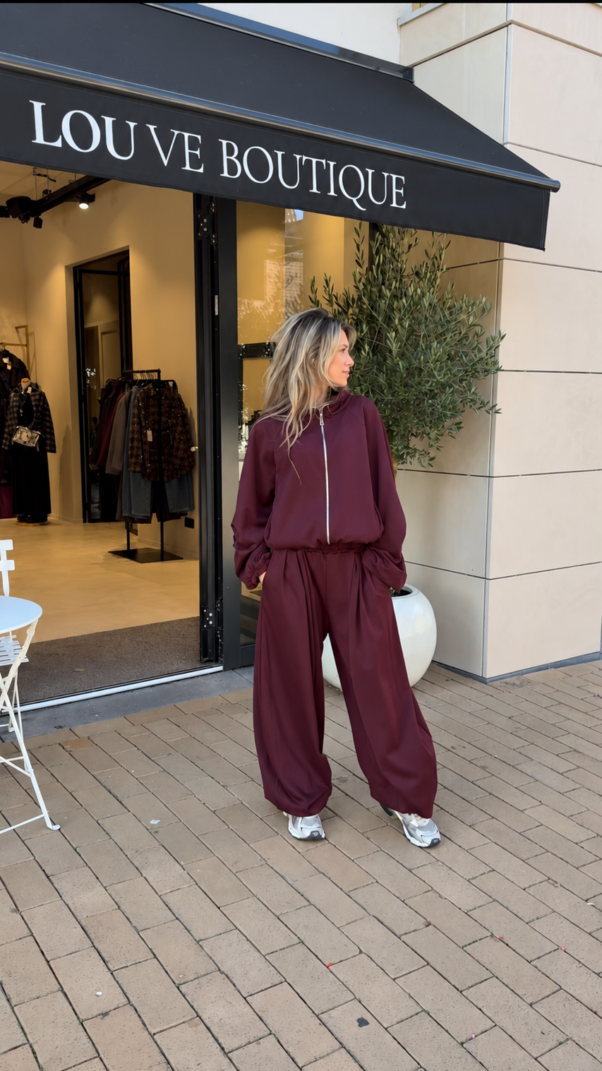 Oversized jogging set - bordeaux