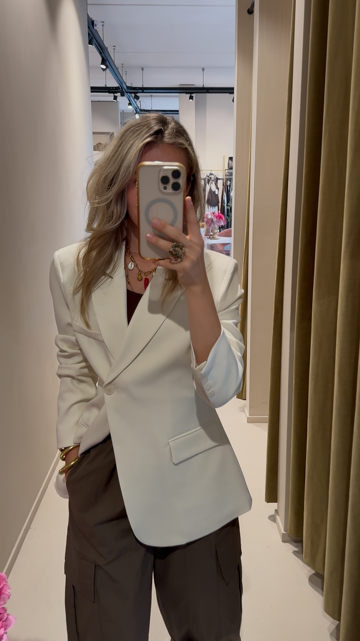 Blazer getailleerd - ecru
