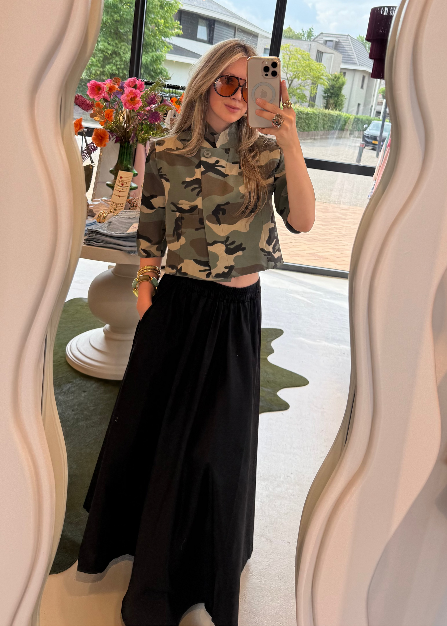 Flowy maxi skirt - zwart
