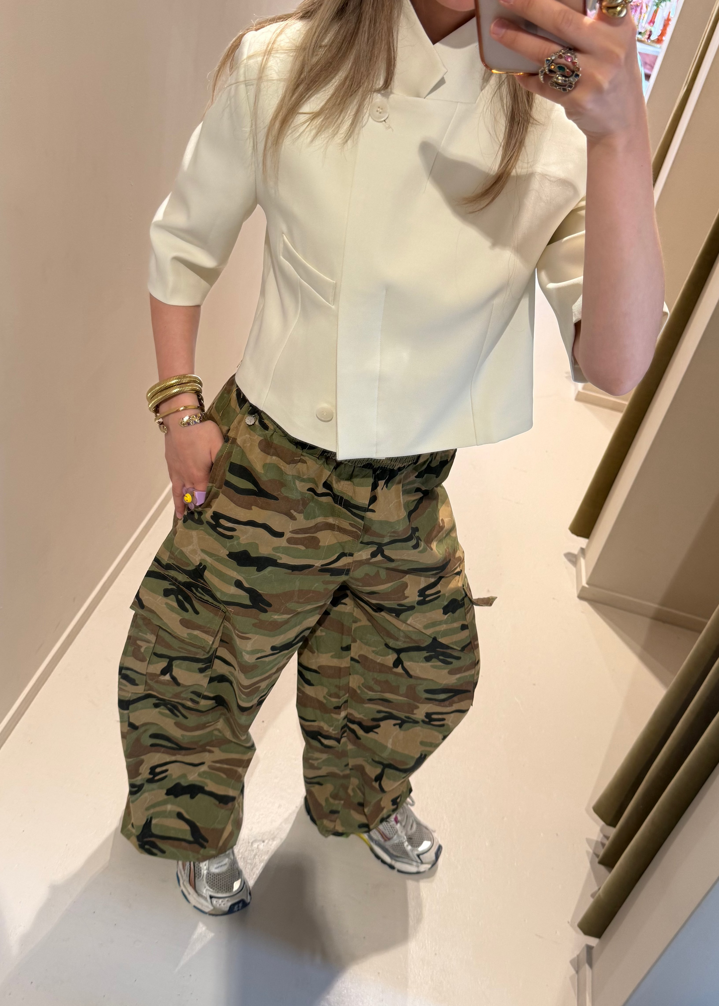 Cropped blazer - offwhite