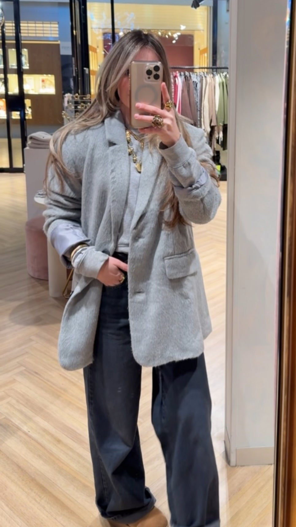 Straight blazer fluffy