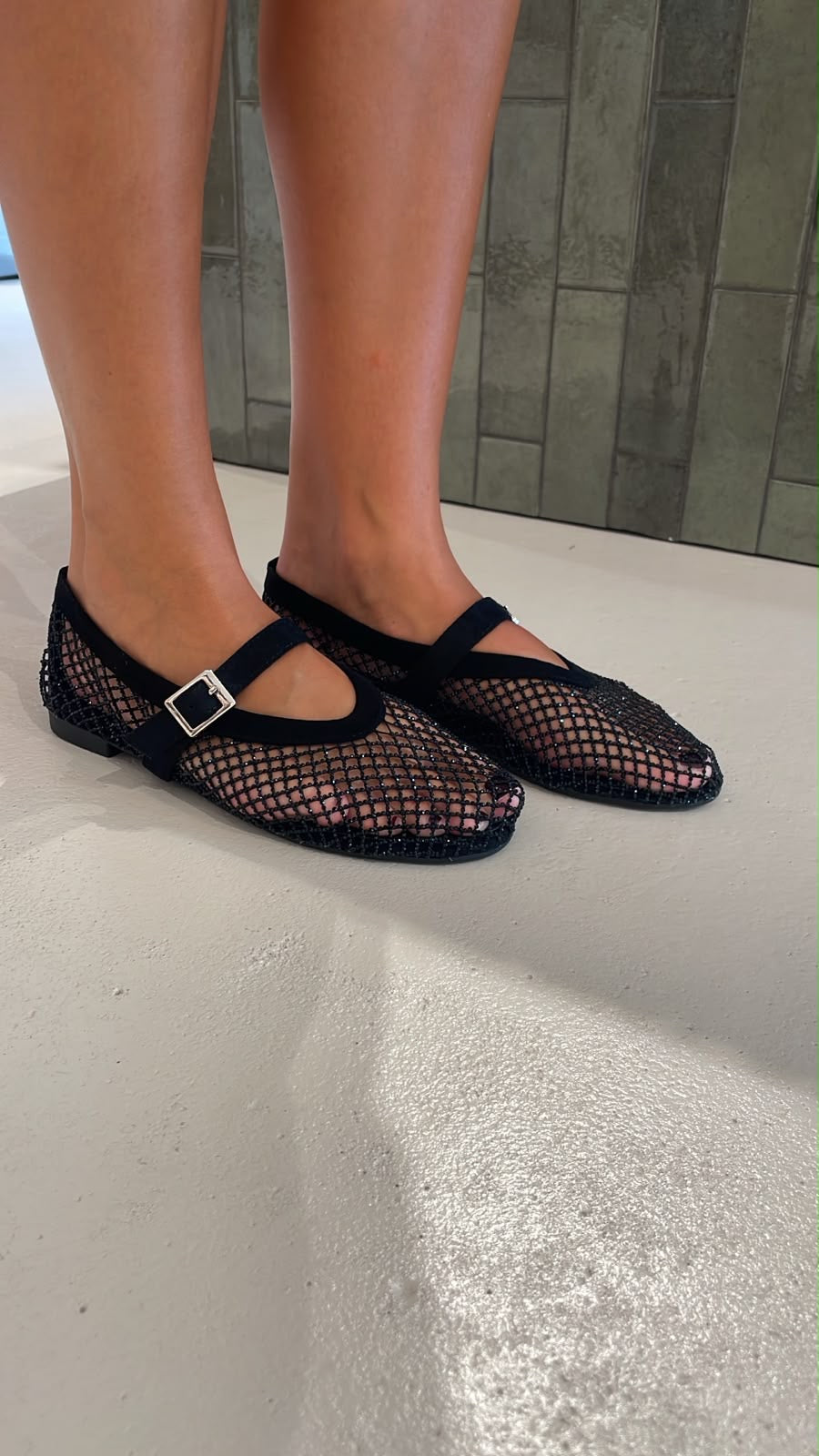 Ballerina strass - zwart
