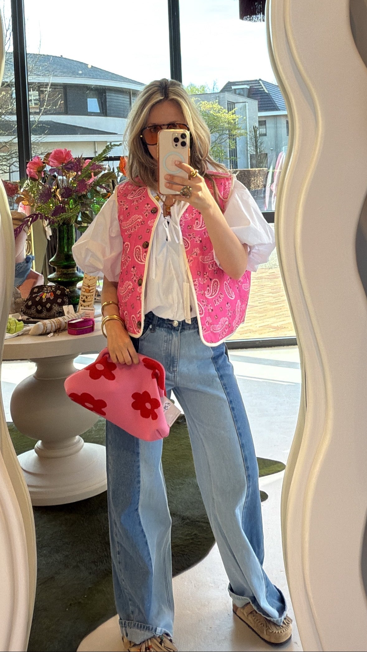 Teddy gilet bandana print