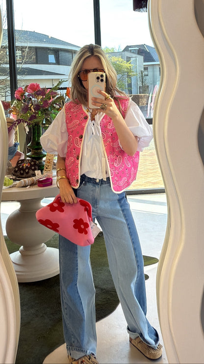 Teddy gilet bandana print