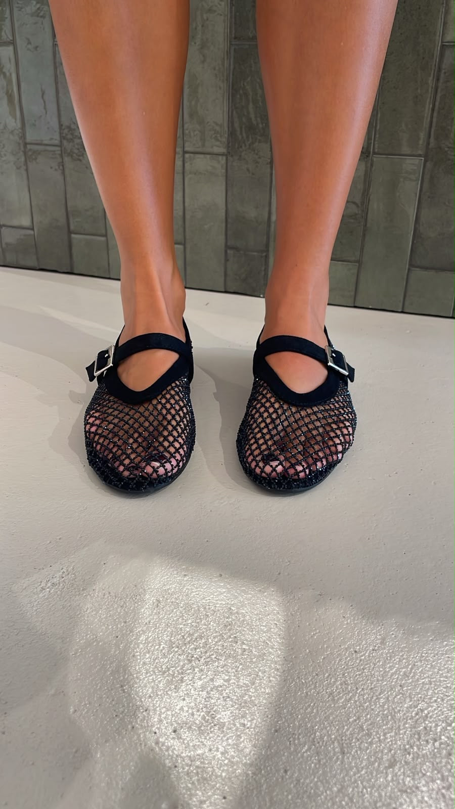 Ballerina strass - zwart