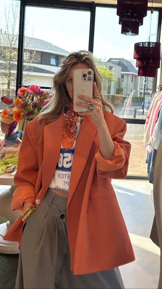 Oversized blazer - boxed peach