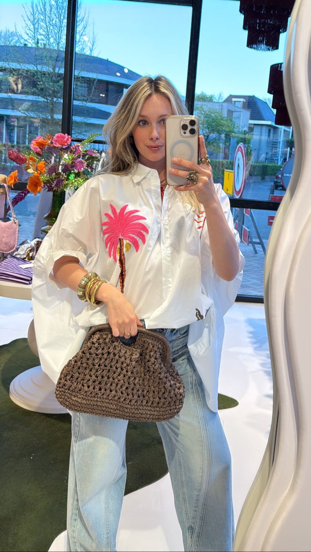 Oversized blouse palmboom