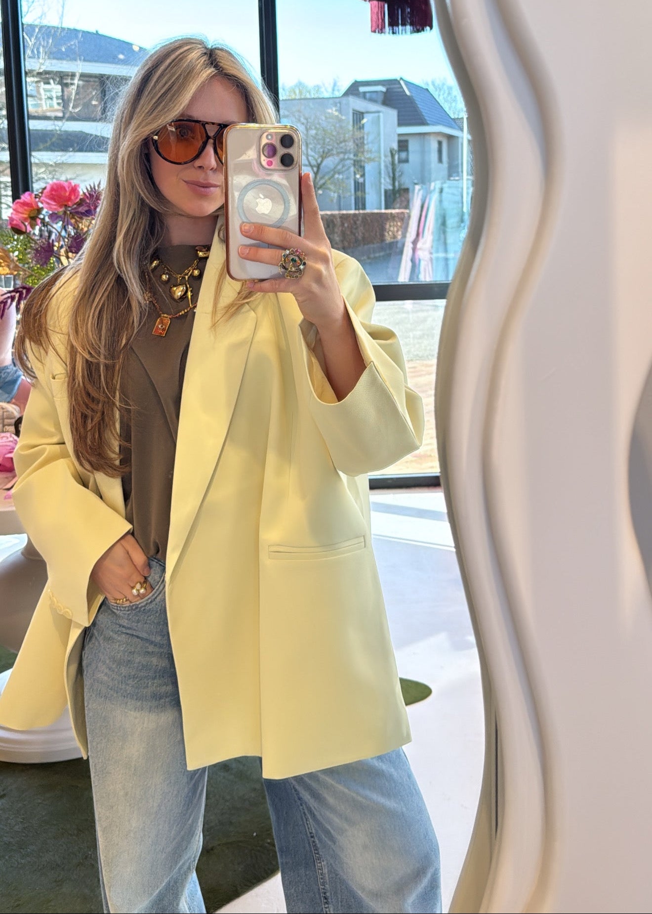 Oversized blazer - Yellow