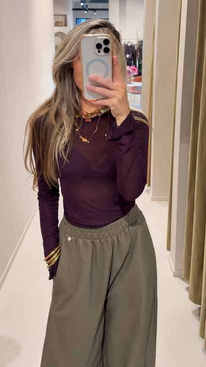 Long sleeve top - bordeaux