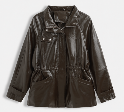 Trenchcoat lak - bruin