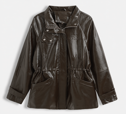 Trenchcoat lak - bruin