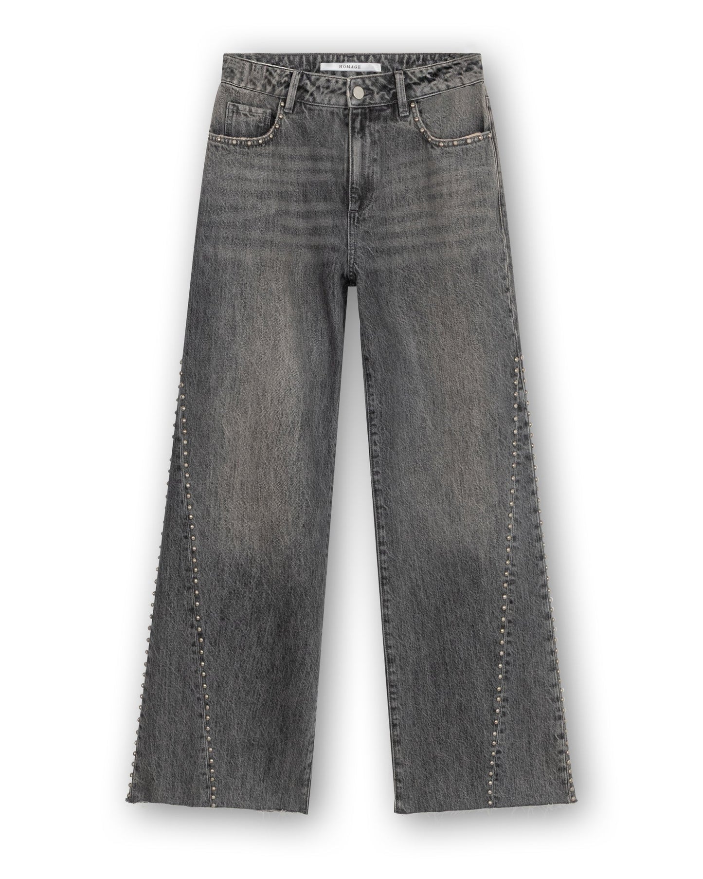 Homage - mid Waist Straight Leg Jeans With Studs