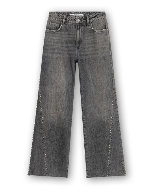 Homage - mid Waist Straight Leg Jeans With Studs