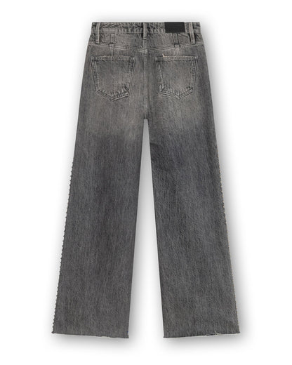 Homage - mid Waist Straight Leg Jeans With Studs