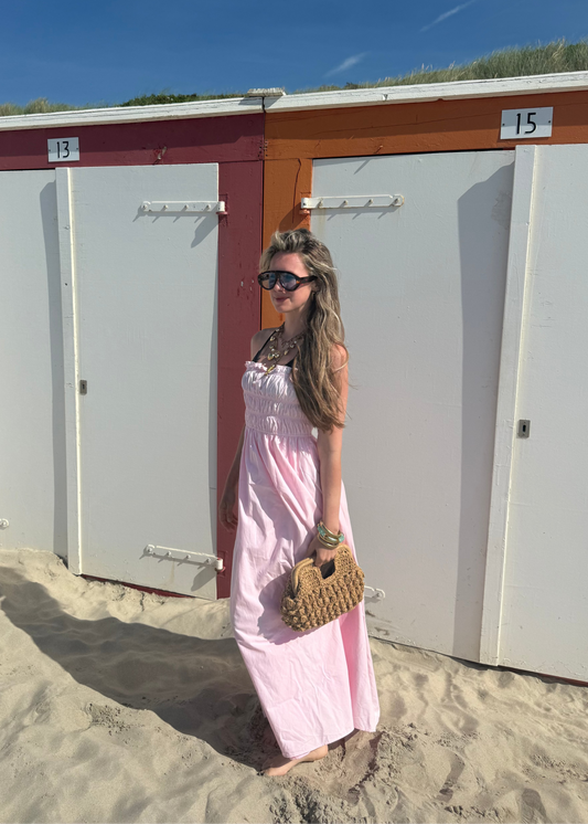 Bandeau smock dress - roze
