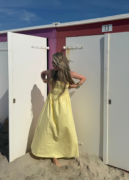 Bandeau dress smock - geel