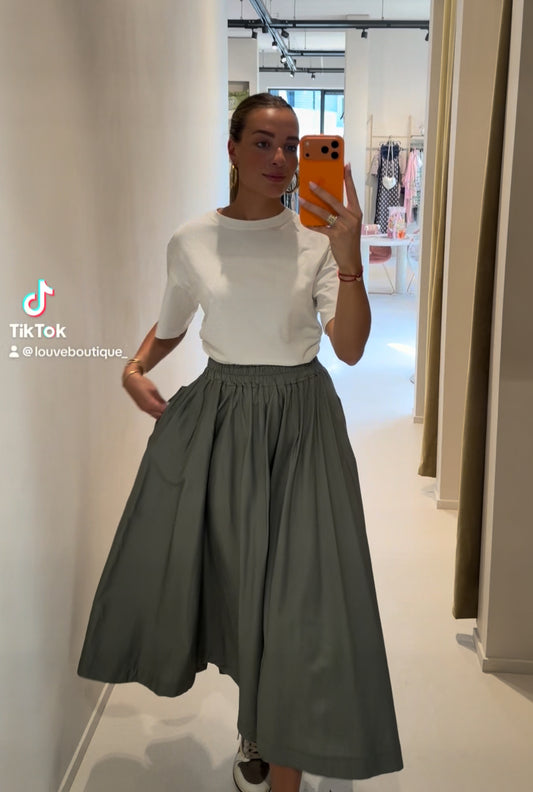 Flowy maxi skirt -khaki