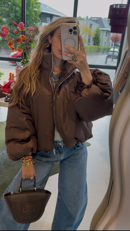 Bomber puffer jacket - Bruin