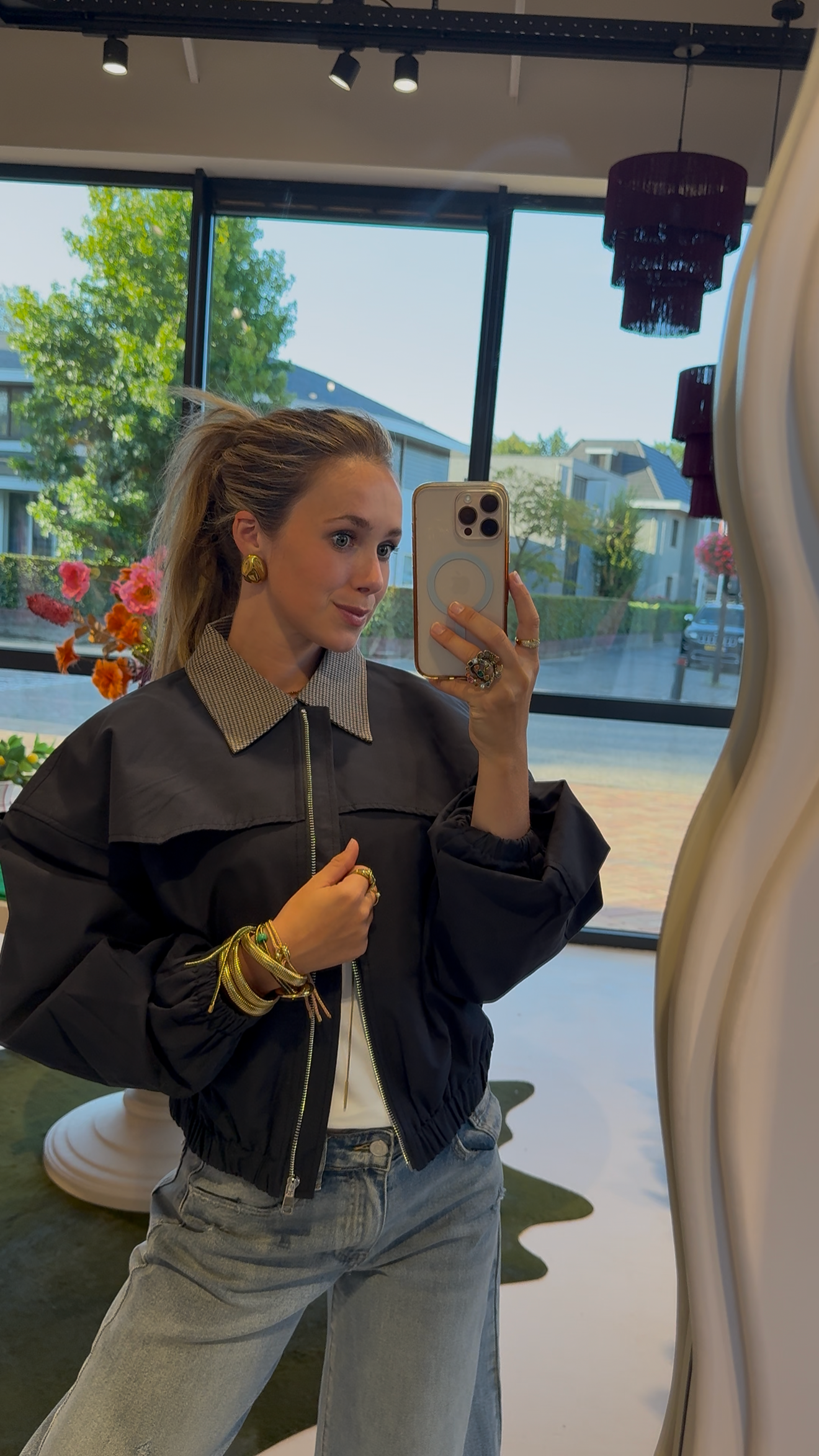 Bomber jacket - ruit print