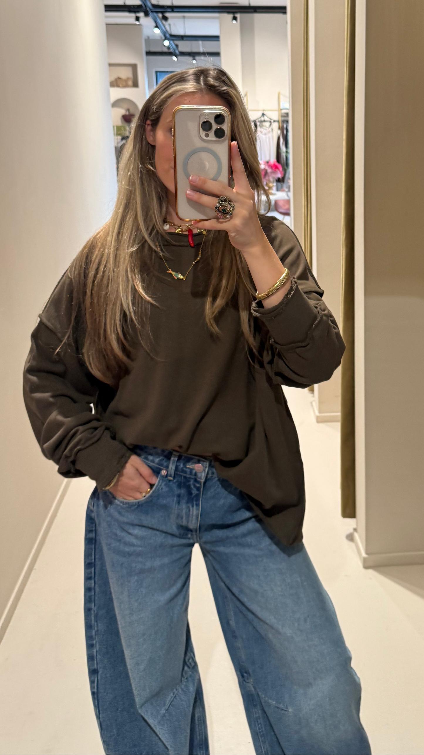 Oversized sweater - khaki