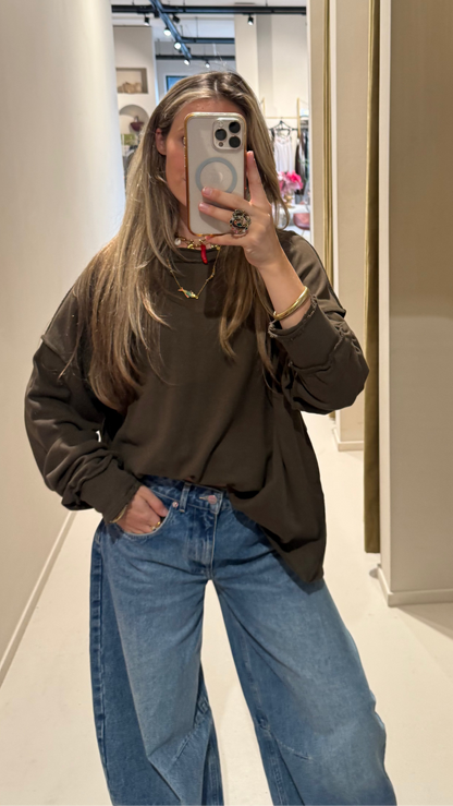 Oversized sweater - khaki