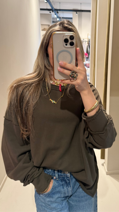 Oversized sweater - khaki