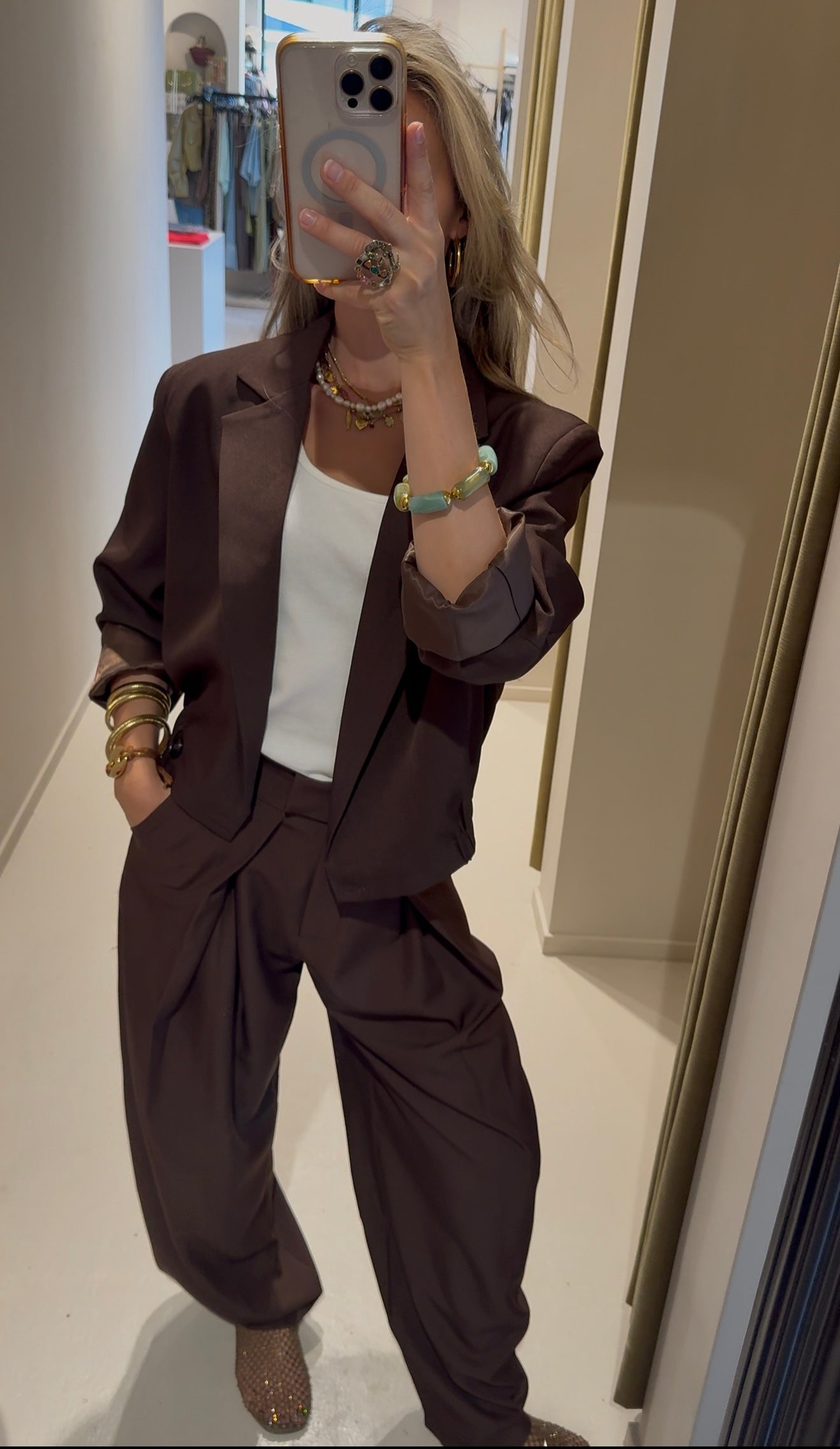 Blazer kort - bruin