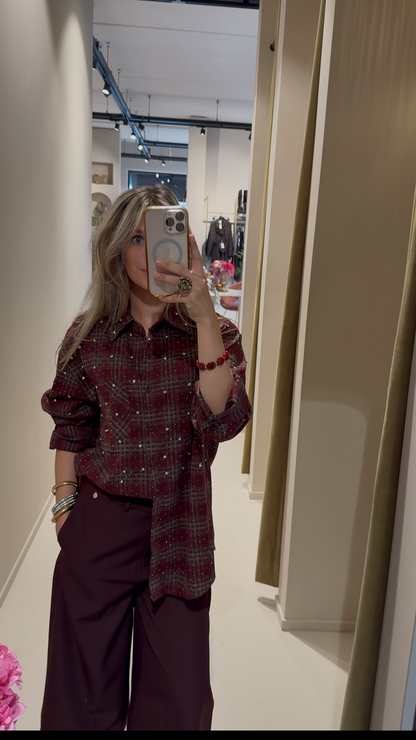 Oversized blouse met strass