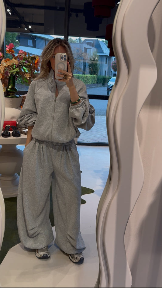 Oversized jogging set - grijs