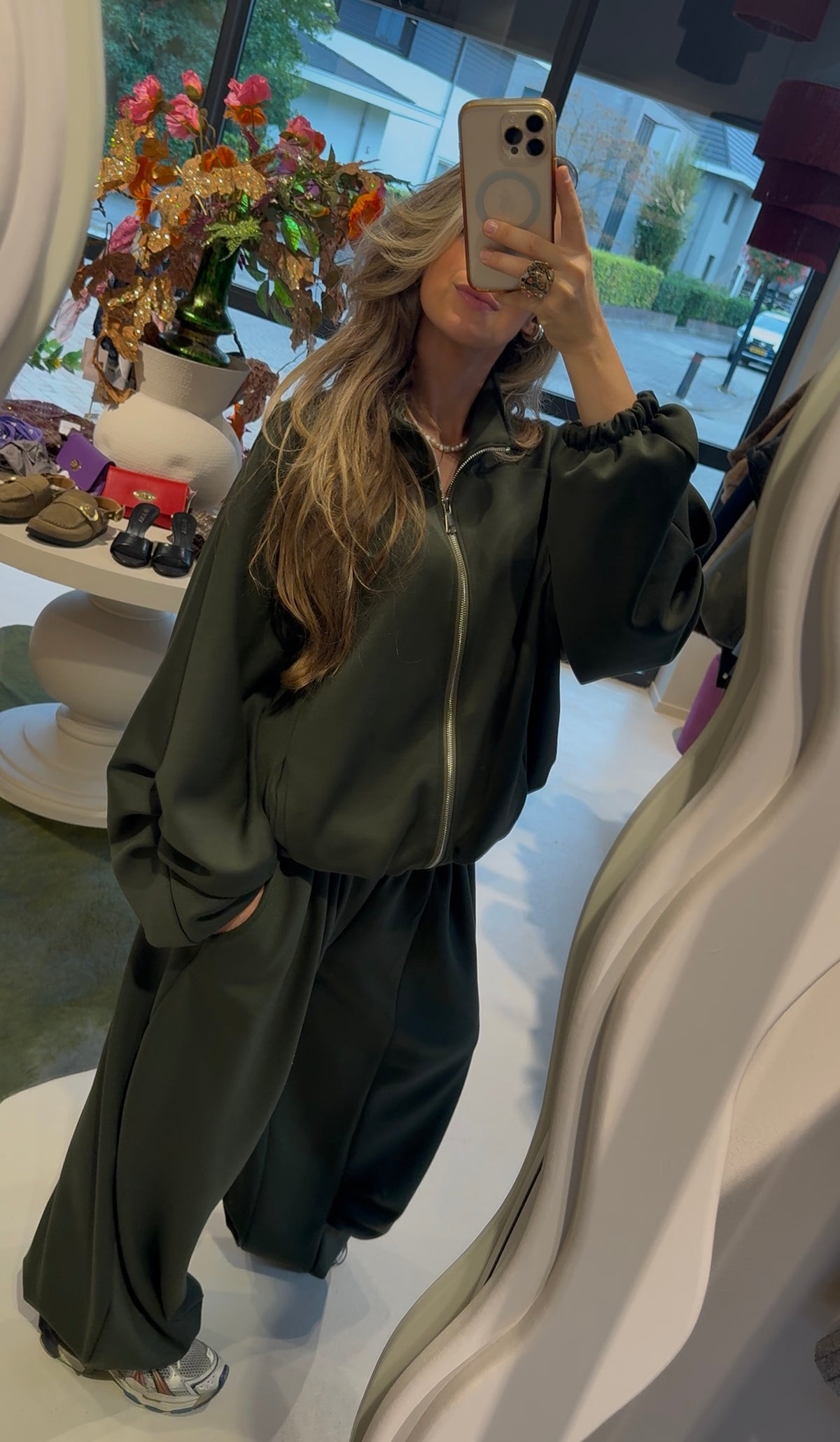 Oversized jogging set - khaki