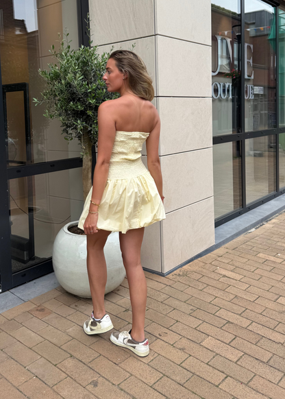 Bandeau dress smock - geel