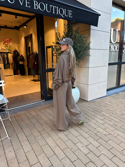 Oversized jogging set - taupe