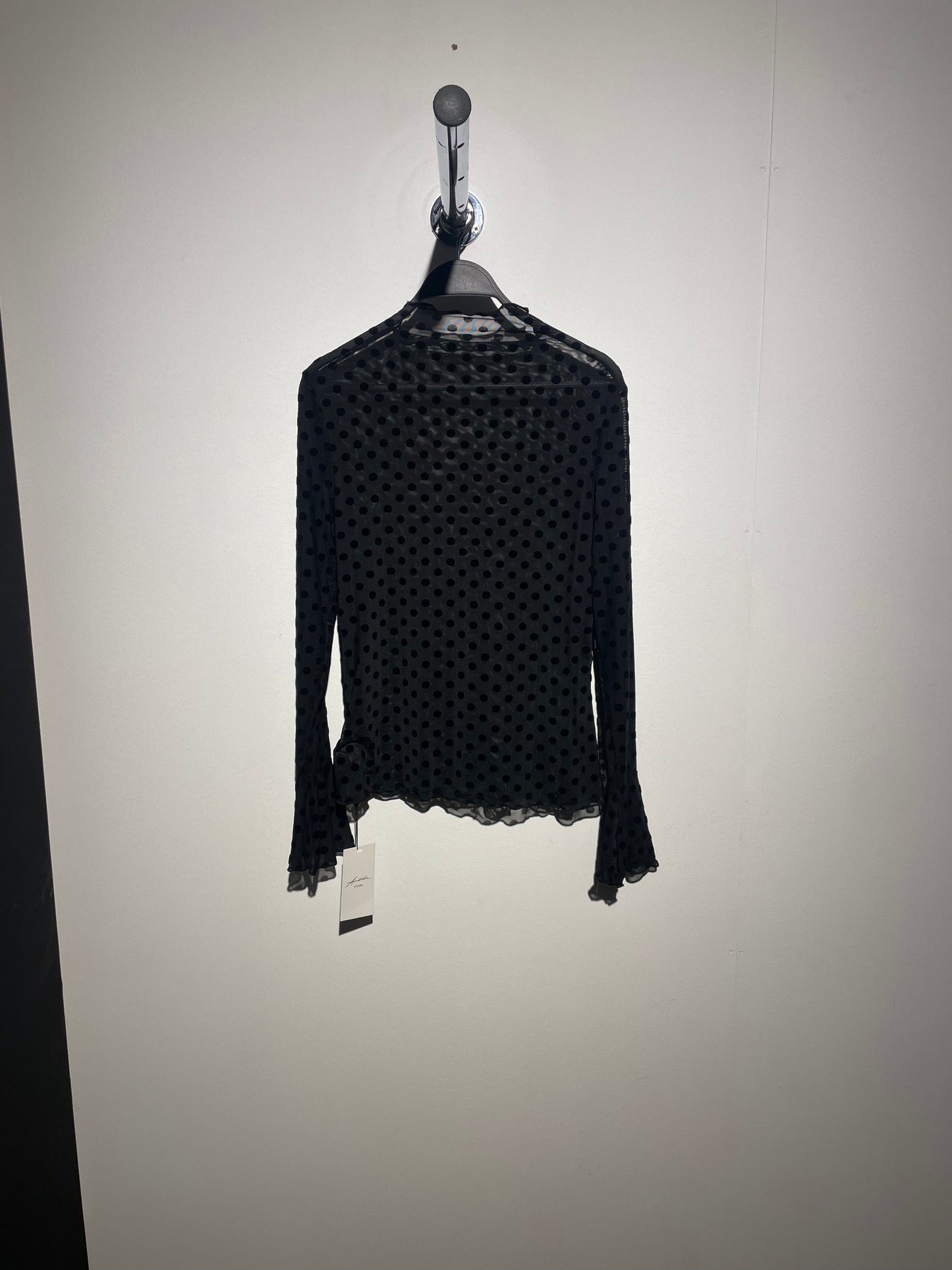 Ambika mesh top kaya black dots