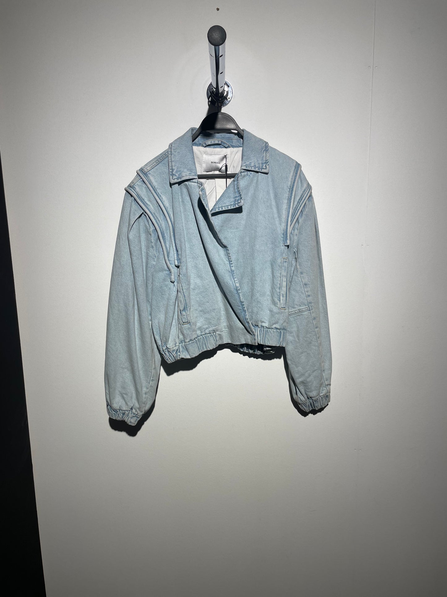 Homage tailored denim jacket with shoulder detail