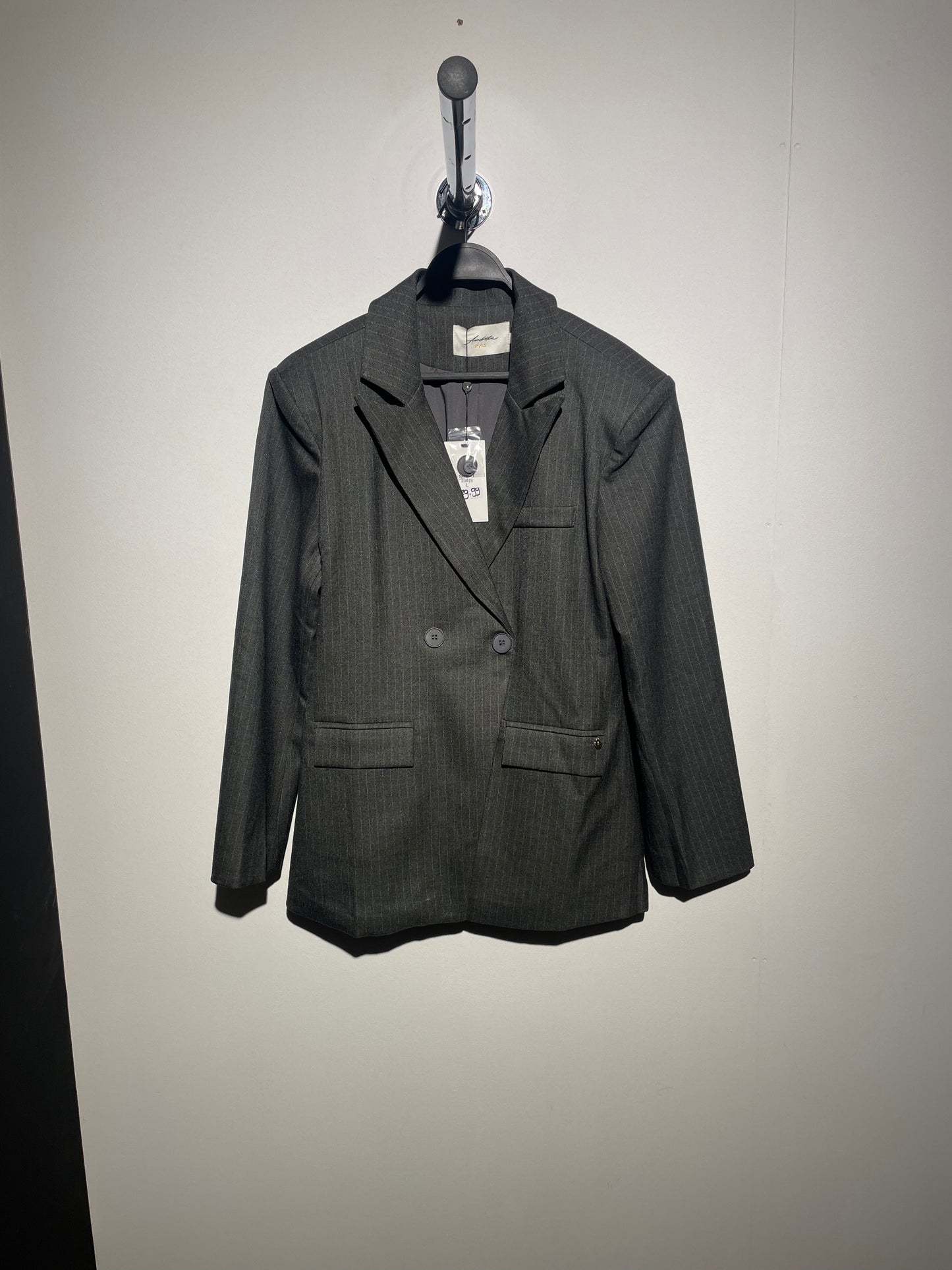 Blazer getailleerd grijs streep