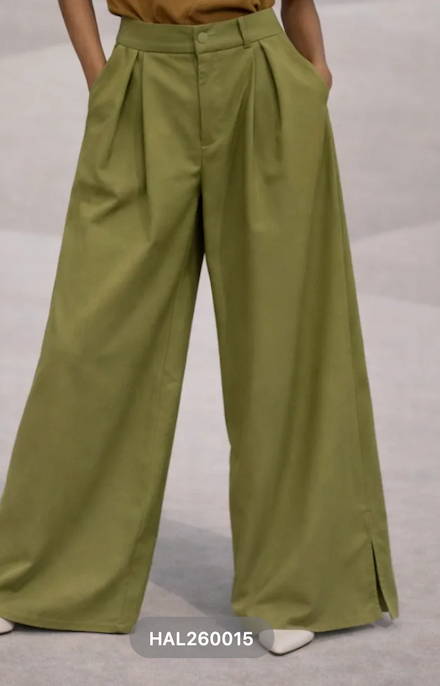 Wide leg pantalon met slit detail