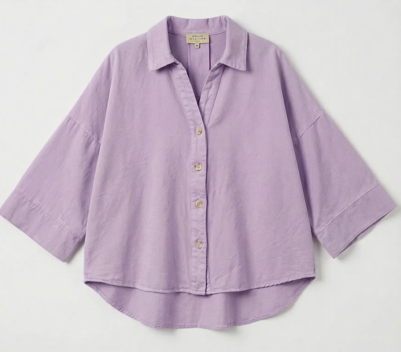A-line denim blouse