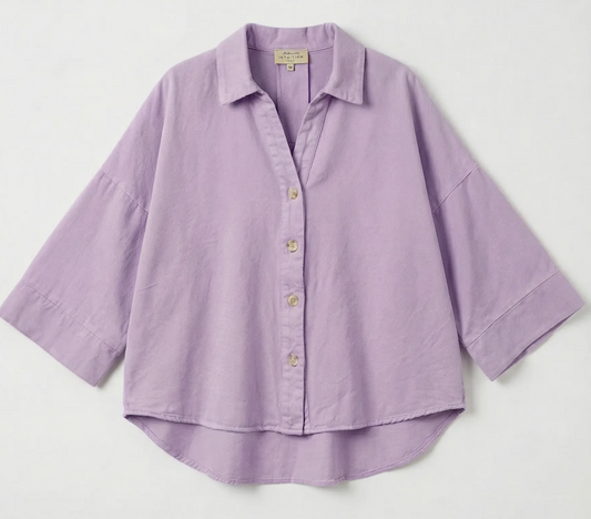 A-line denim blouse
