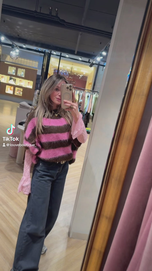Knitted sweater - korte mouw